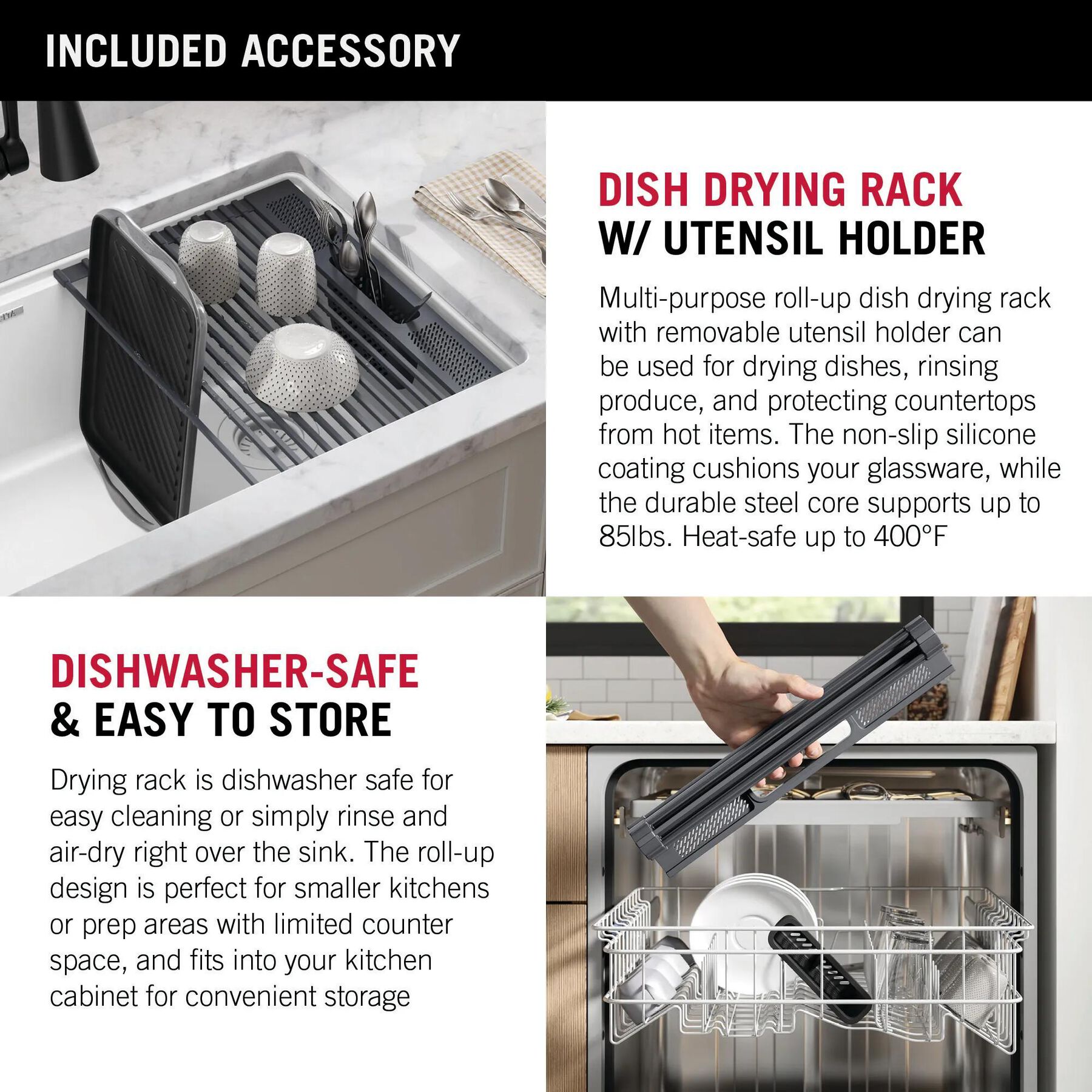 32&rdquo; Granite Composite Workstation Kitchen Sink Undermount Single Bowl with WorkFlow&trade; Ledge and Accessories